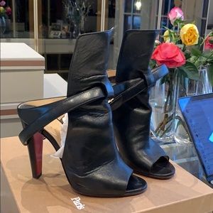 CHRISTIAN LOUBOUTIN BLACK CROSSOVER ANKLE STRAP